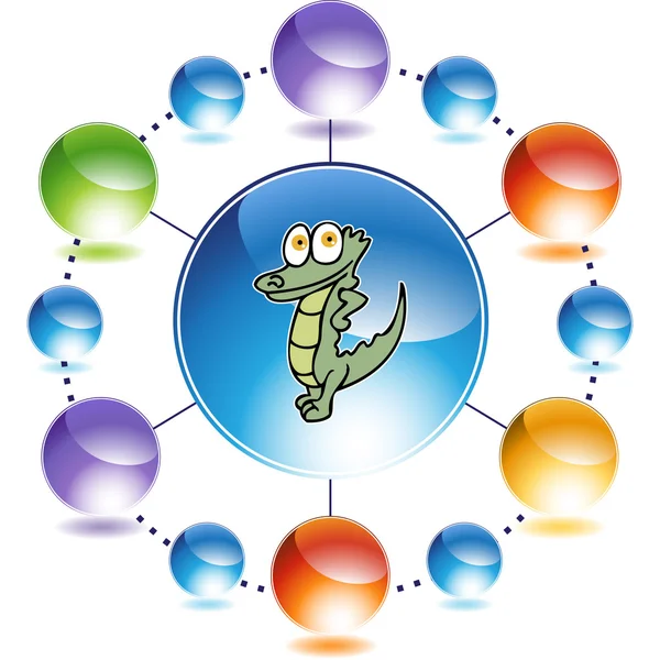 Bouton web alligator — Image vectorielle