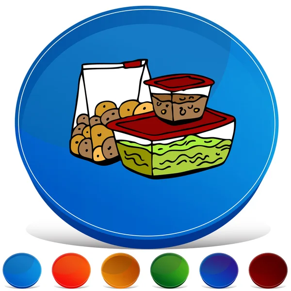 Leftover Food Storage Container Gemstone Button Set — Stock Vector