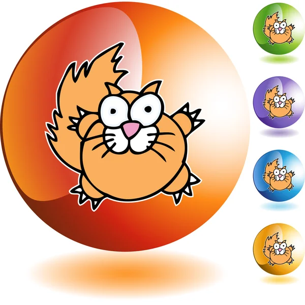 Fat Cat spindelväv ikonen — Stock vektor