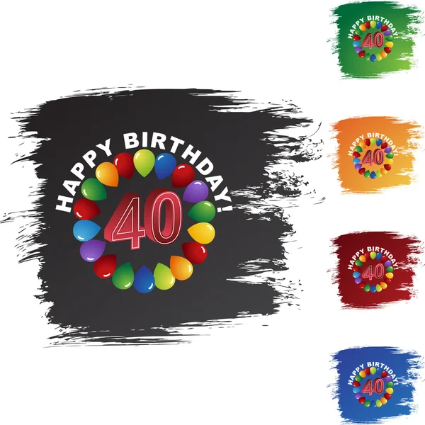 Joyeux anniversaire Quarante icône web — Image vectorielle