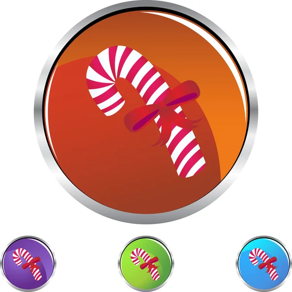 Candy Cane button — Stock Vector