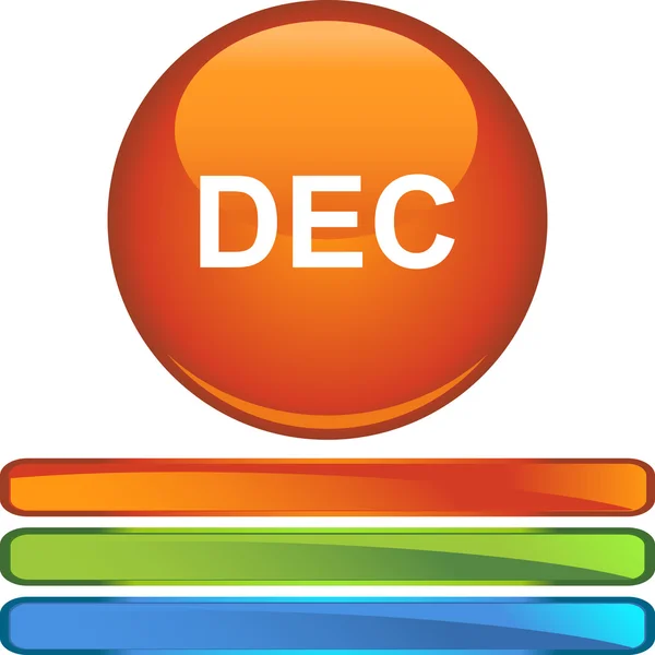 Botón web diciembre — Vector de stock