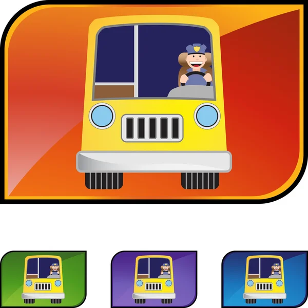 Bus Driver botón web — Archivo Imágenes Vectoriales
