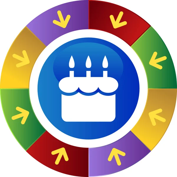 Botão da web bolo de aniversário — Vetor de Stock