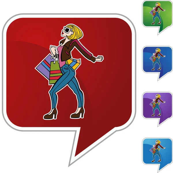 Alışveriş kadın web simgesi