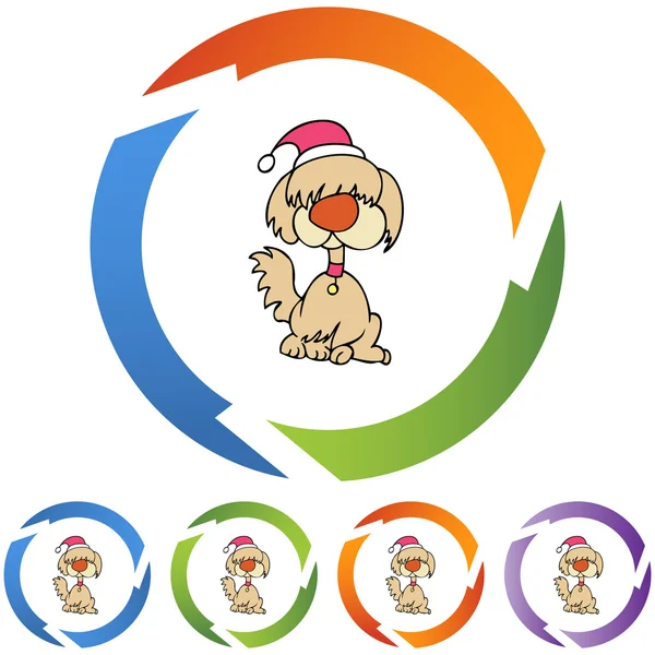 Ikona webové vánoční psa — Stockový vektor