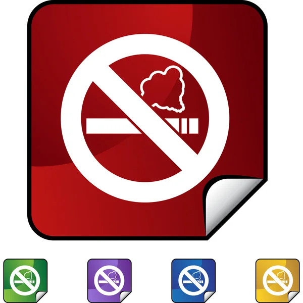 Botón No fumar — Vector de stock