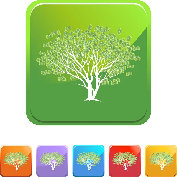 Εικονίδιο web δέντρο χρήματα — Διανυσματικό Αρχείο