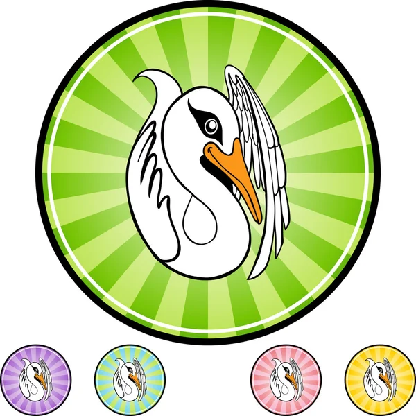 Lindo icono de cisne — Vector de stock