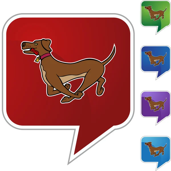 Running Dog icono web — Vector de stock