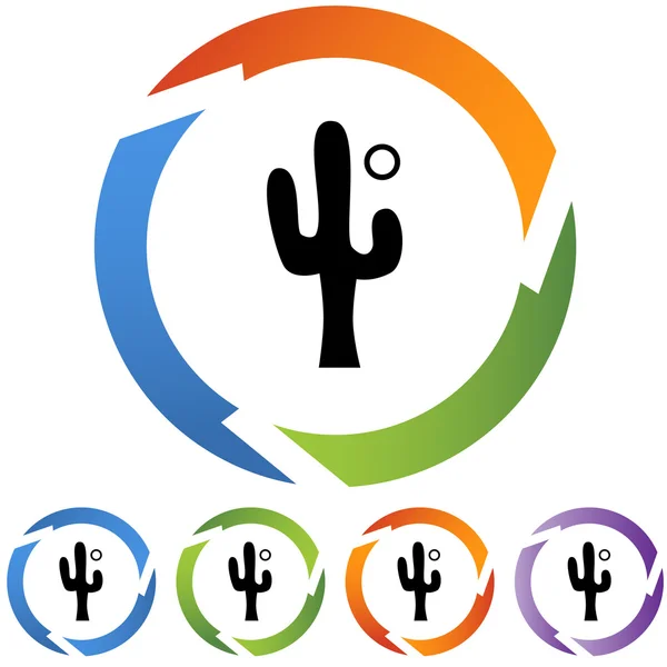 Botón icono de cactus — Vector de stock