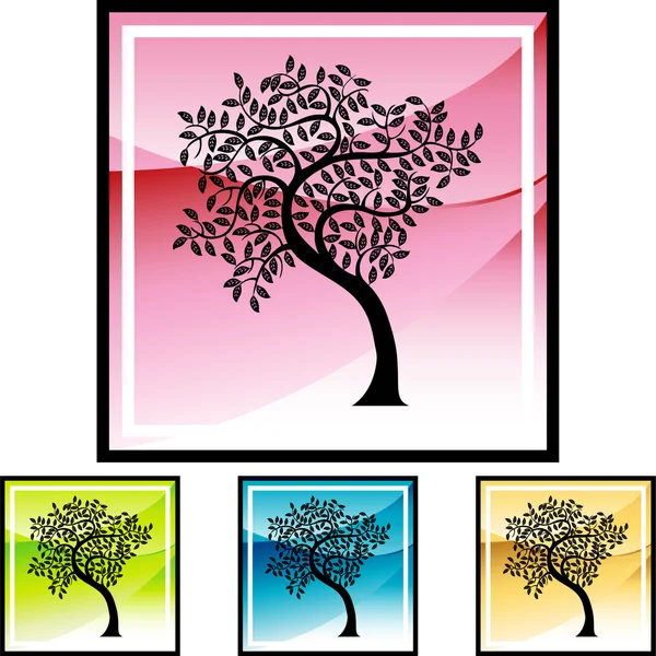 Icono del árbol de hojas — Vector de stock