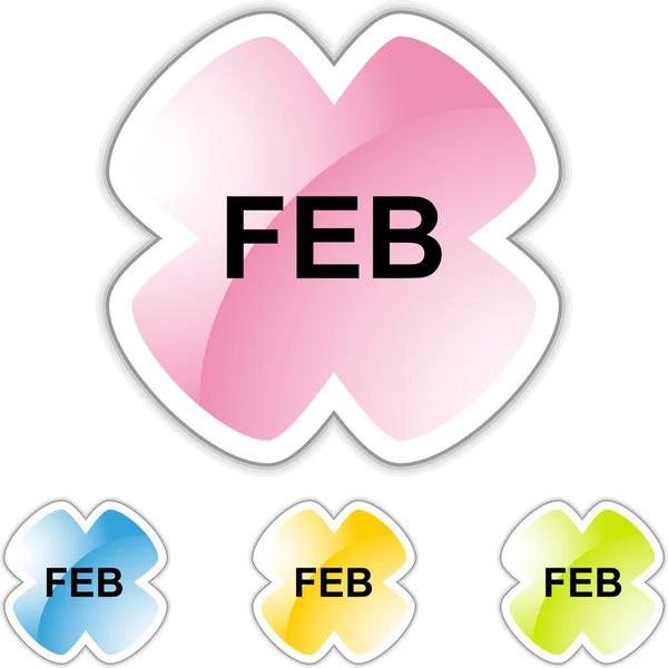 February web button — Stock Vector