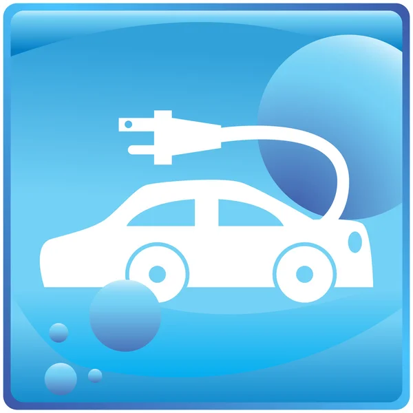 Botón icono de coche eléctrico — Vector de stock