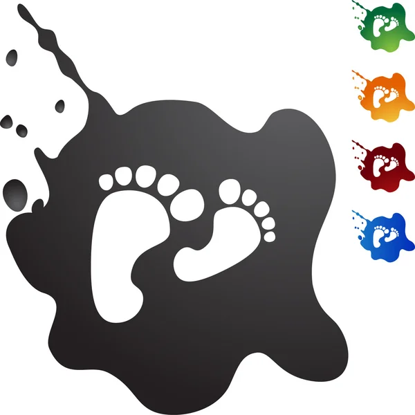 Bouton web Pieds — Image vectorielle