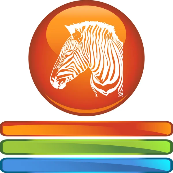 Zebra-Webbutton — Stockvektor