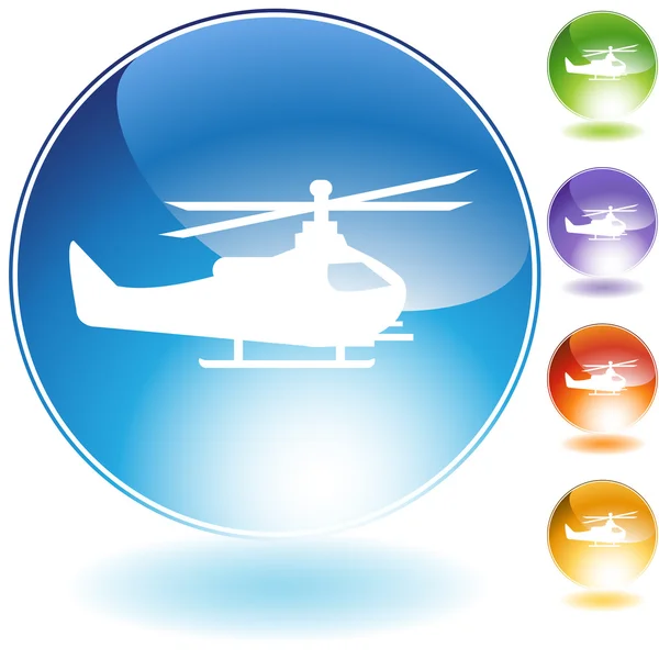 Helicopter Crystal Icon — Stock Vector