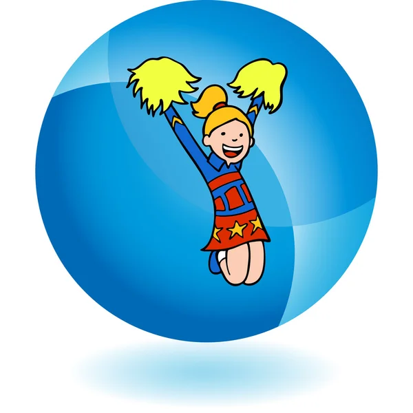 Cheerleader-Webbutton — Stockvektor