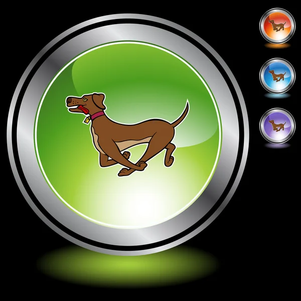 Çalışan köpek web simgesi — Stok Vektör