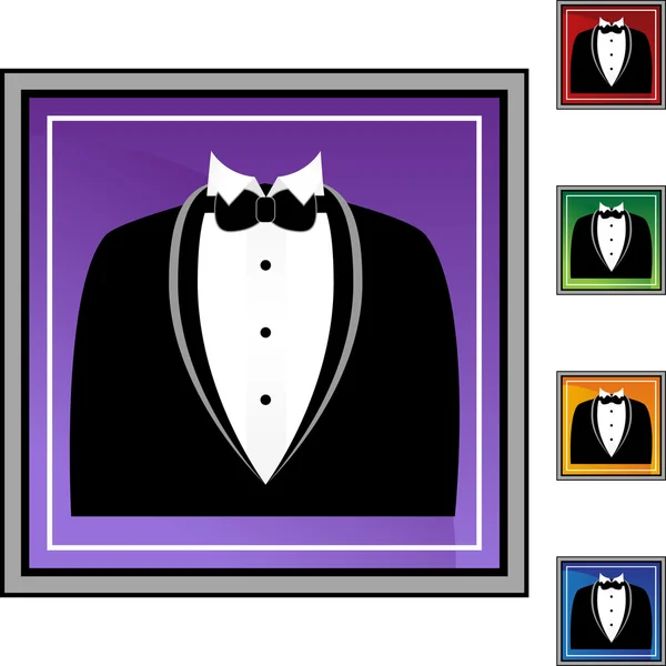 Zwarte mannen Tuxedo pictogram — Stockvector