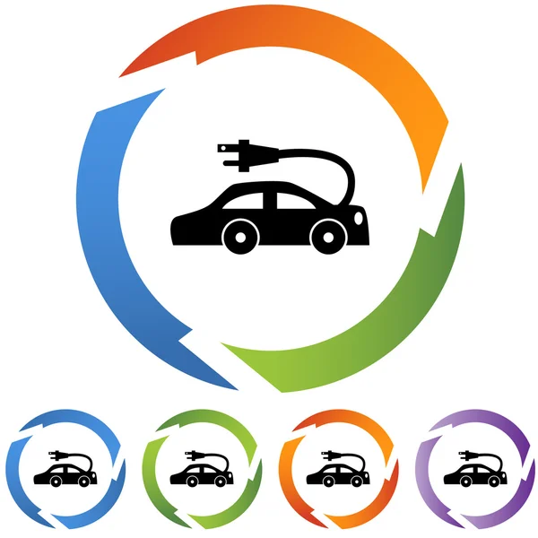 Knoop van het pictogram van de elektrische auto — Stockvector