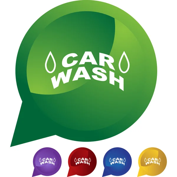 Carro Wash web botão — Vetor de Stock