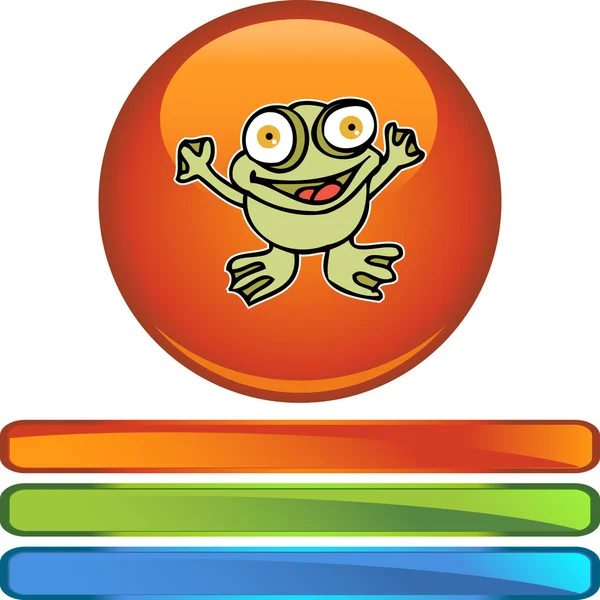 Frosch-Webbutton — Stockvektor