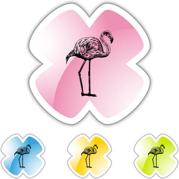 Ícone web Flamingo rosa — Vetor de Stock