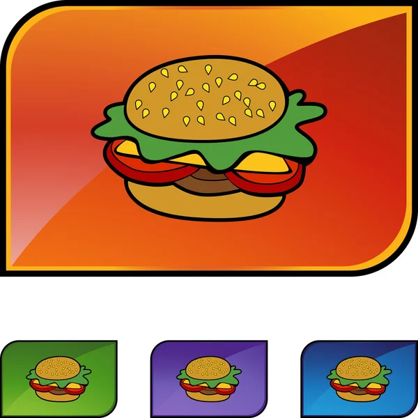 Burger κουμπί web — Διανυσματικό Αρχείο