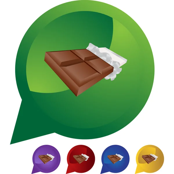 Chocolate Bar  button — Stock Vector