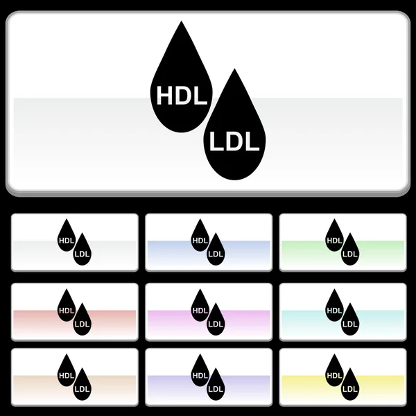 HDL LDL Cholesterol web button — Stock Vector