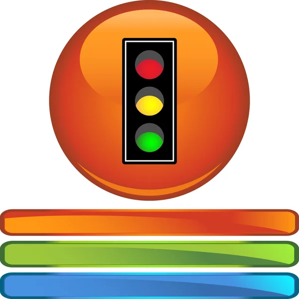 Traffic-Light web knop — Stockvector