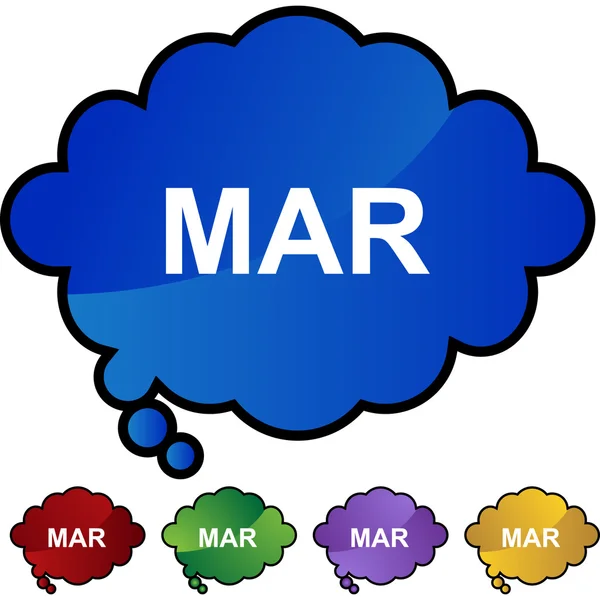 Botão web março —  Vetores de Stock