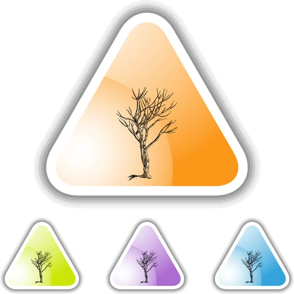 Bouton web Arbre nu — Image vectorielle