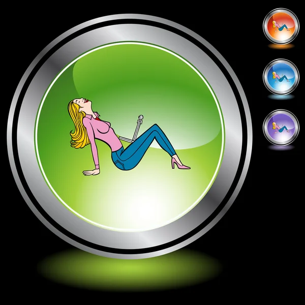 Webcam Woman button — Stock Vector