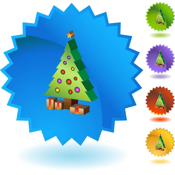 Árbol de Navidad icono web — Vector de stock