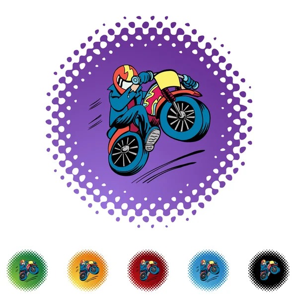 Motocicleta Stunt web ícone — Vetor de Stock