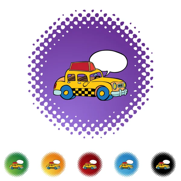 Gele taxi pictogram — Stockvector