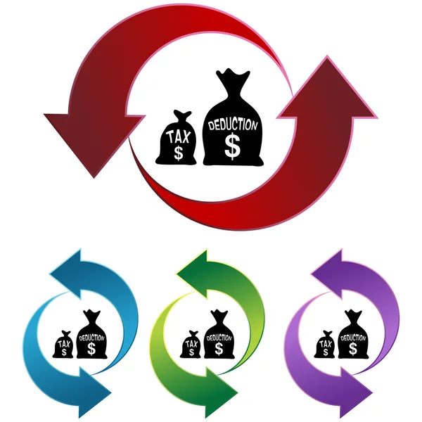 Icono web de deducción de impuestos — Vector de stock