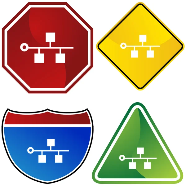 Bouton icône Ethernet Backbone — Image vectorielle