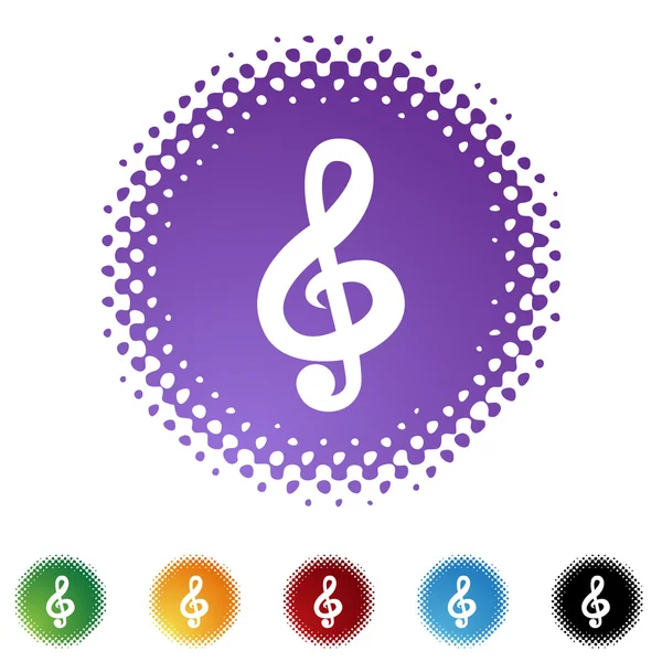 Note de musique bouton web — Image vectorielle