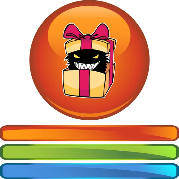 Surprise Present icône bouton — Image vectorielle