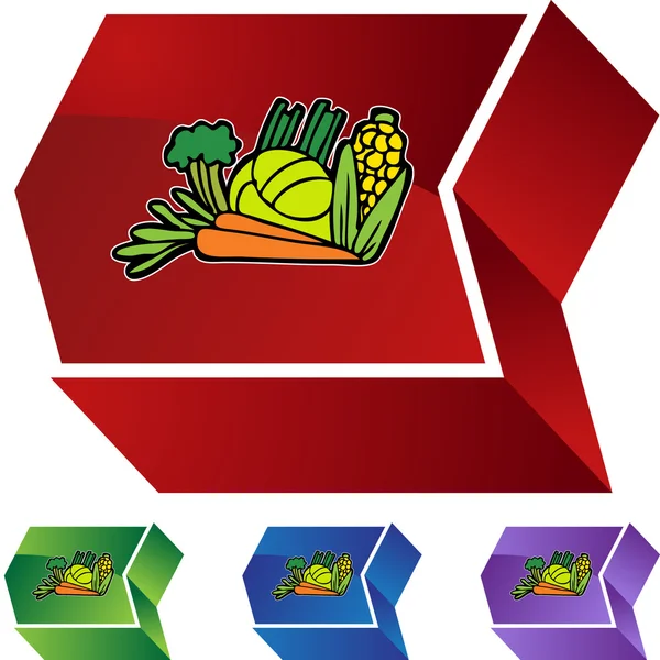 Botón icono de verduras — Vector de stock