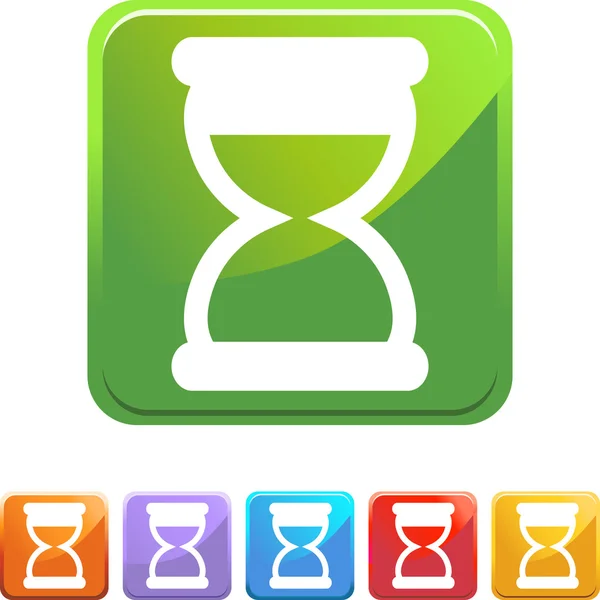 Hourglass web button — Stock Vector