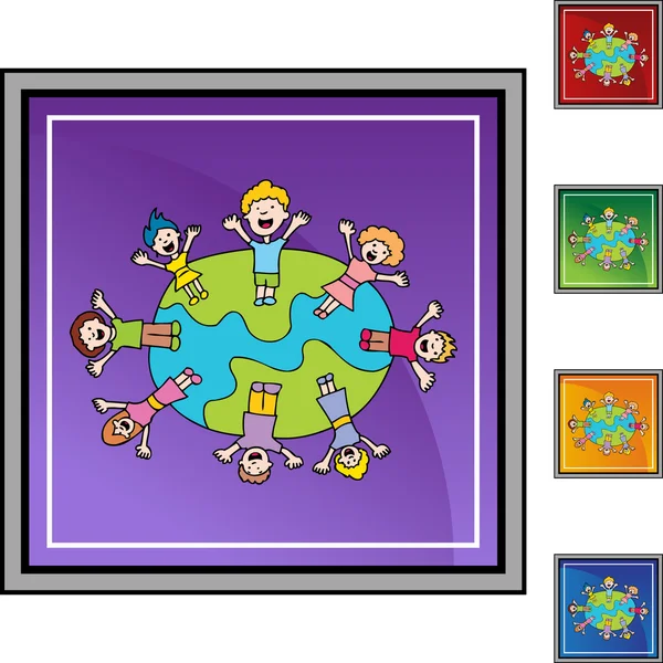 Wuivende Kids web pictogram — Stockvector