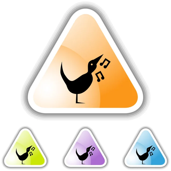 Singvogel-Symbol-Taste — Stockvektor