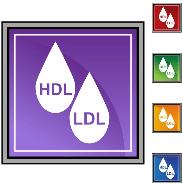 Веб-кнопка HDL LDL Cholesterol — стоковий вектор
