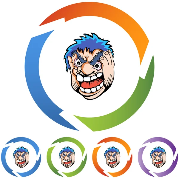 Angry Man web icon — Stock Vector