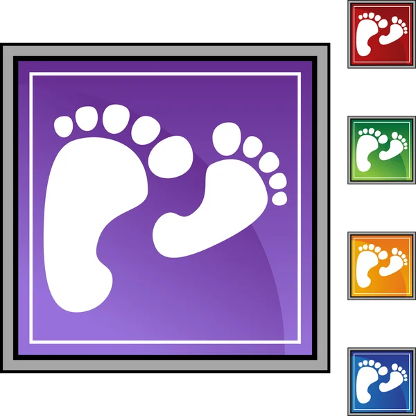 Feet web button — Stock Vector