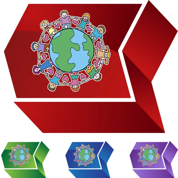 Globale Kinder vereinen den Planeten — Stockvektor